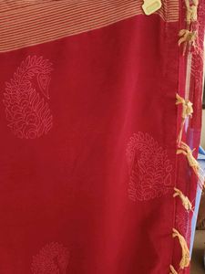 Red Paisley Design Saree💯😍