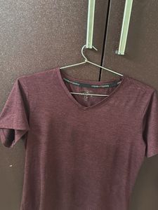 Maroon V-Neck T-Shirt