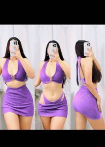 Rose Plum Coord Set Top And Skirt Party