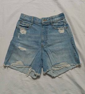 Distressed High Waist Shorts
