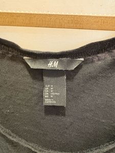 H&amp;M Black Lace Trim Top