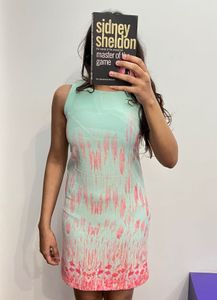 AND Mint Green Dress With Pink Mini Flowers