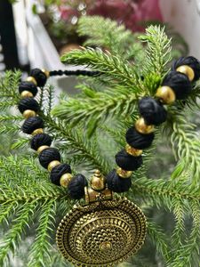 Handmade Black & Gold Statement Necklace