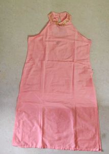 Pink Kurti Set With Kotadoria Dupatta