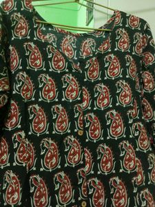 paisley printed kurta brown &amp; black