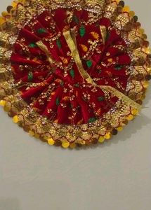 Red &amp; Gold Embroidered Dress