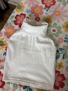 White Turtleneck Top
