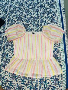 Multicolour Peplum Top