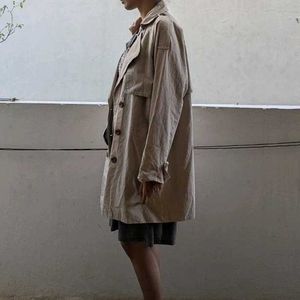 Long Double Breasted Trench Coat