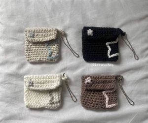 Crochet Star Earphone/airpods Pouch