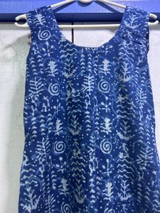 Pure Cotton Indigo Print Kurta For Woman