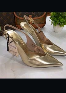 Zara Gold Slingback Heels