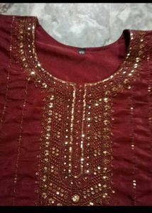Burgundy Embroidered Salwar Kameez