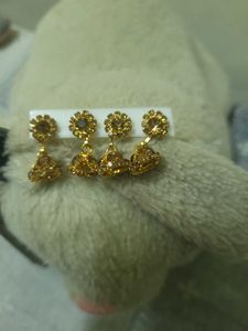 Earrings Set ( Pack Of 2) Silver And Golden