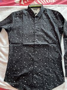 Men Van Heusen Black Partywear Shirt