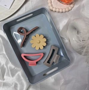 4 Pcs Combo Of Matte Hair Claws (Random Colors)