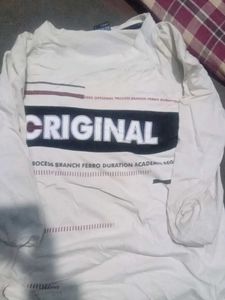 Original Printed Full Sleeve T-Shirt for Men (Whit