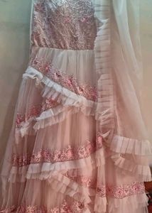 BABYPINK PRINCESS BALL GOWN WITH RUFFLES &amp; EMBROID
