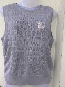 Gray Sleeveless Knit Top