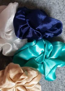 Bundle Of 4 Satin Scrunchies