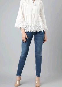 White Dress with Eyelet Details
