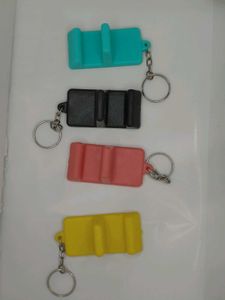 Colorful Phone Stand Keychains Set Of 3