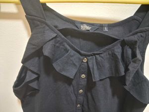 Black Ruffle Tank Top