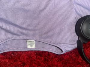 y2k lavender tie crop top