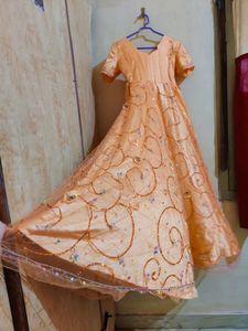 Net One Piece Gown With Dupatta