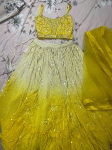 Yellow Heavy Lehenga Choli Set