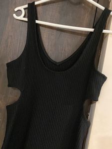 Black Cutout Bodycon Midi Dress