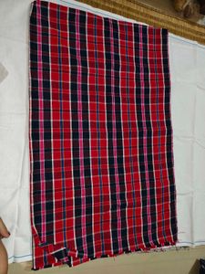 Vintage Plaid Blanket with Fringe