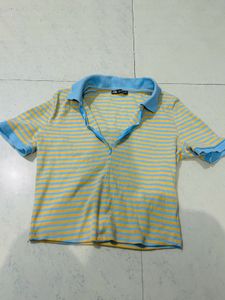 Heavily Ribbed Polo Neck Zipper