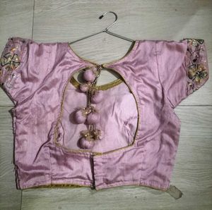 Elegant Embroidered Lavender Saree