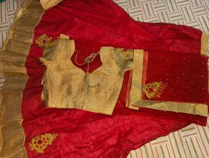 Red Lehnga With Crop Top