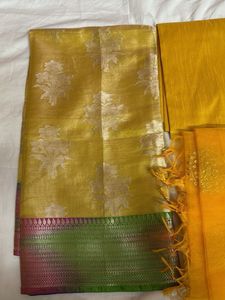 Banarasi Yellow Dress Material