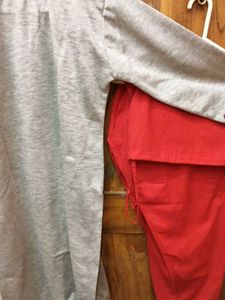 Beautiful RedEmbroidered Grey Kurta with Red Salwa