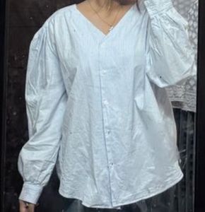 Striped Puff Sleeve Blouse