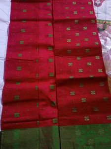 Elegant Red & Green Saree