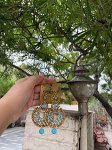 Dhvani Earrings - Turquoise &amp; Gold