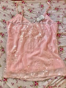 Sparkly Pink sequin Cami Top y2k