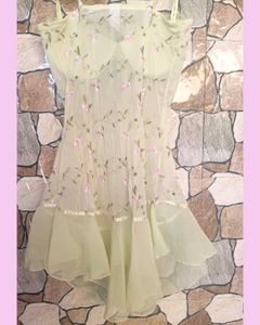 Green Floral Babydoll Lingerie