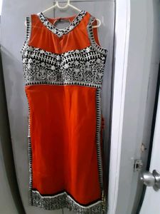 Orange Embroidered Kurta Set