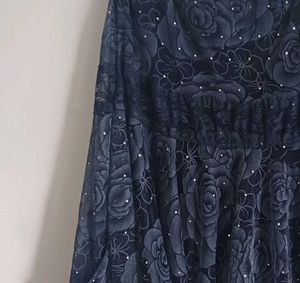 Navy Blue Y2k Vintage Midi Skirt 🫧🌹