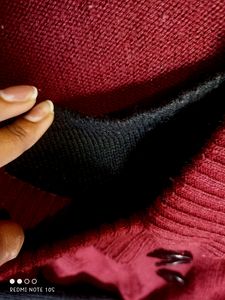 Mahroon Woolen Short Dress