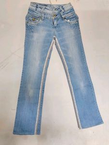 Vintage Light Wash Embellished Jeans