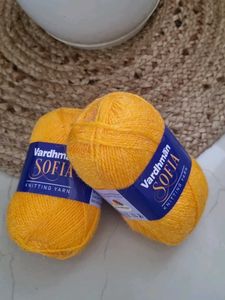 Set Of 2 Vardhman Knitting Yarn Mustard