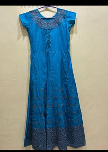 Teal Colour Anarkali Suit Set Size L