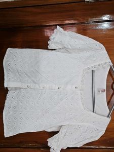 White Eyelet Puff Sleeve Top
