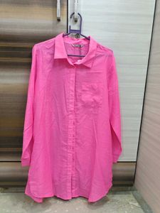pink beach cover up shirt